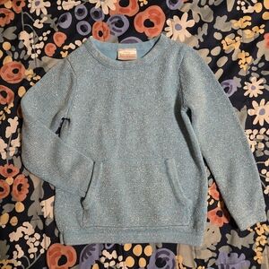 Hanna Andersson Girls 110 Blue Sweater W/ Metallic